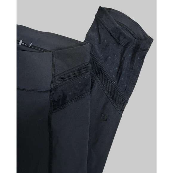 Lululemon Just Breathe Crop Athletic Leggings Sz 4 Polka Dot Mesh Yoga Gym - Picture 6 of 10